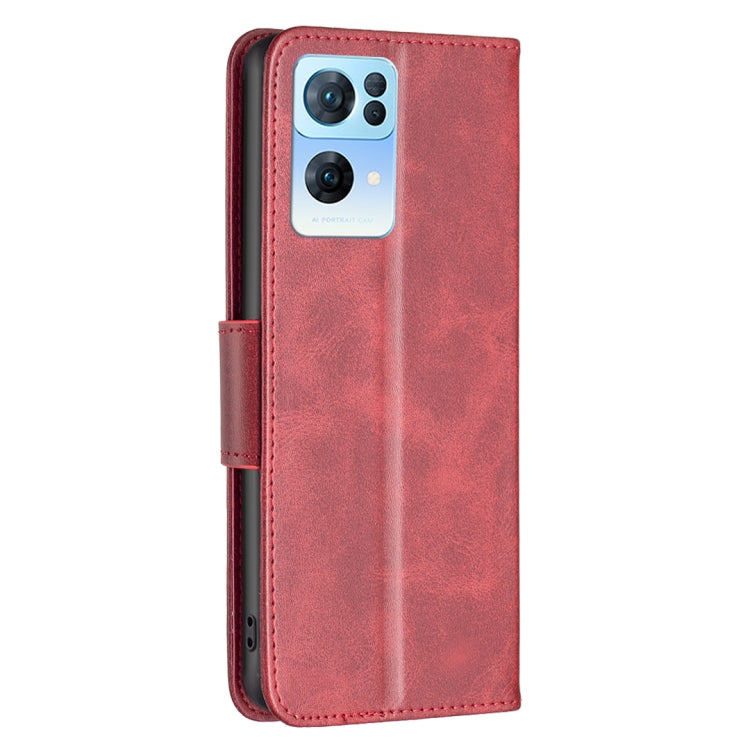 For OPPO Reno7 5G Global Lambskin Texture Leather Phone Case