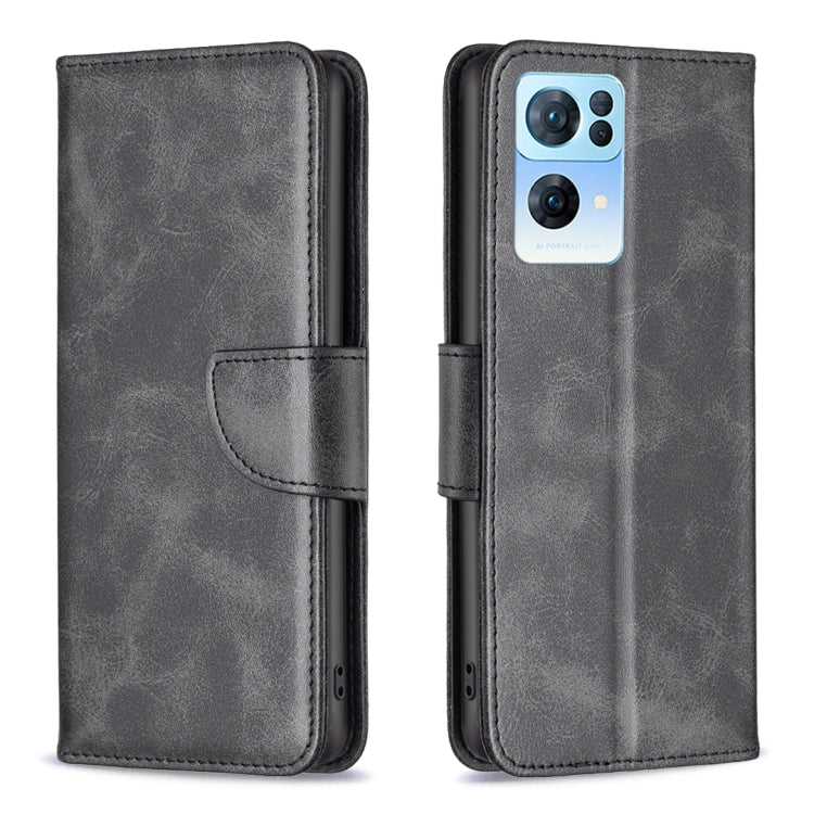 For OPPO Reno7 5G Global Lambskin Texture Leather Phone Case