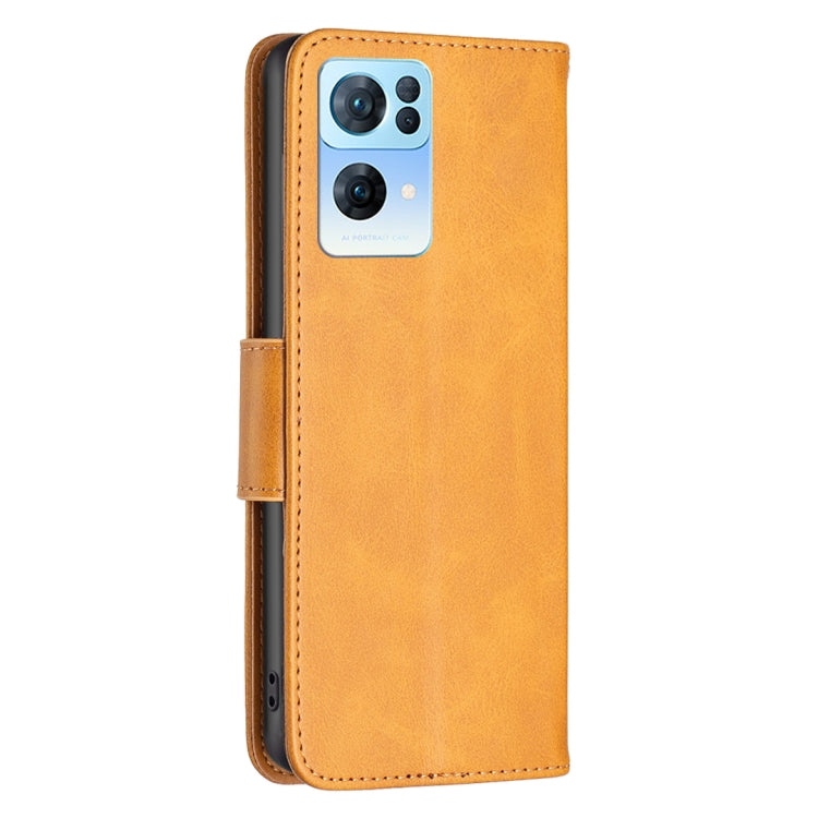 For OPPO Reno7 5G Global Lambskin Texture Leather Phone Case