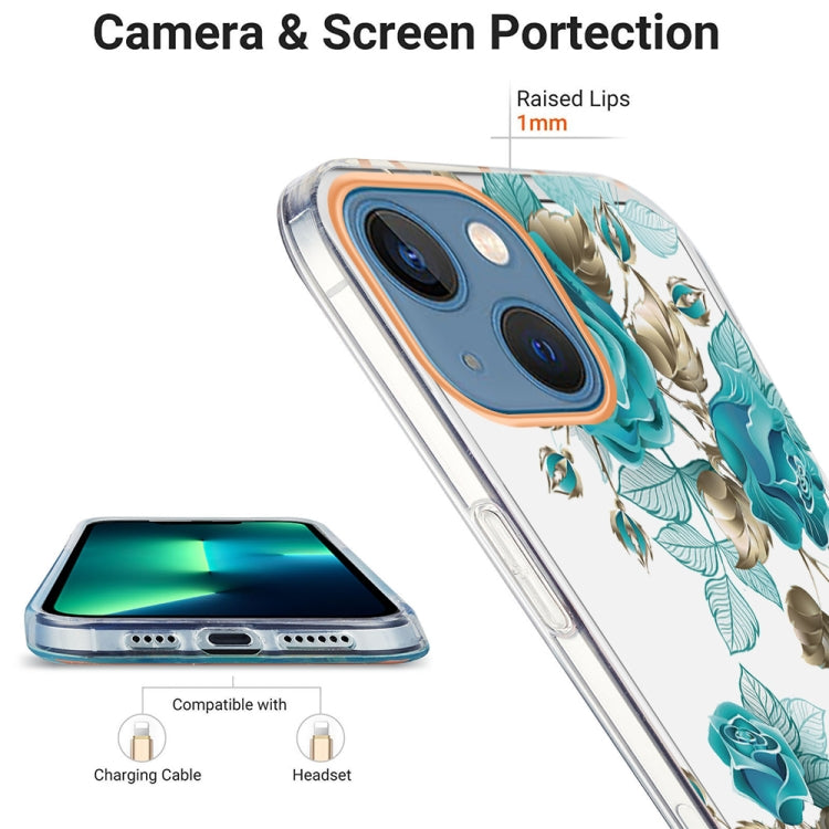 For iPhone 13 mini Ring IMD Flowers TPU Phone Case