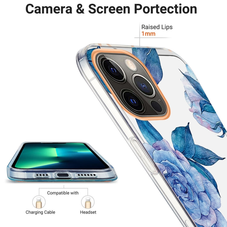 For iPhone 12 Pro Max Ring IMD Flowers TPU Phone Case