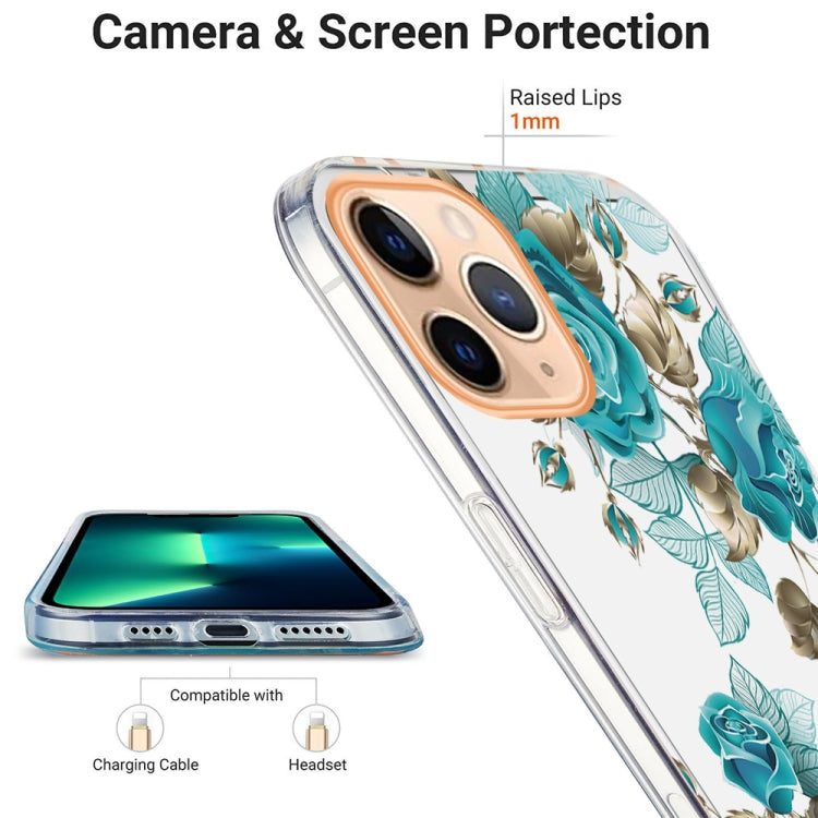 For iPhone 11 Pro Max Ring IMD Flowers TPU Phone Case