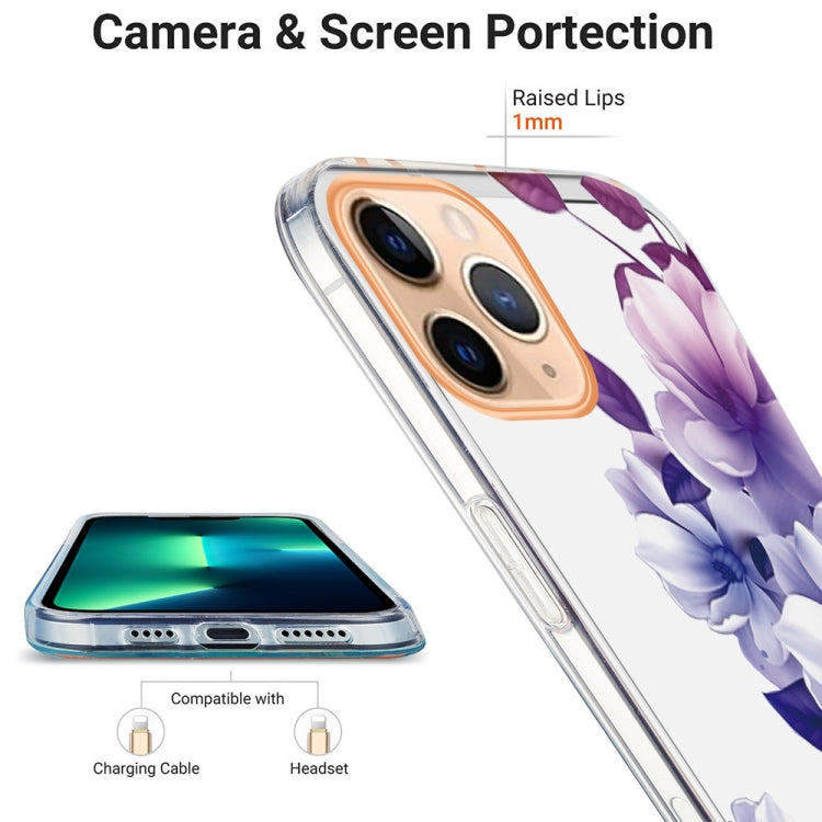 For iPhone 11 Pro Max Ring IMD Flowers TPU Phone Case