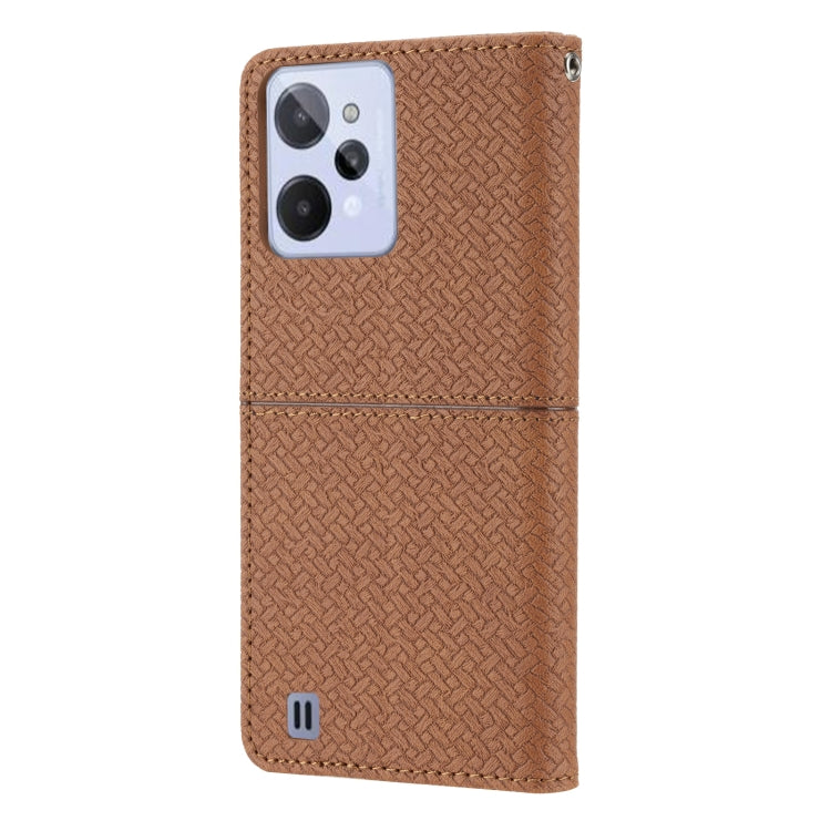 For OPPO Realme C31 4G Global Woven Texture Stitching Magnetic PU Leather Phone Case