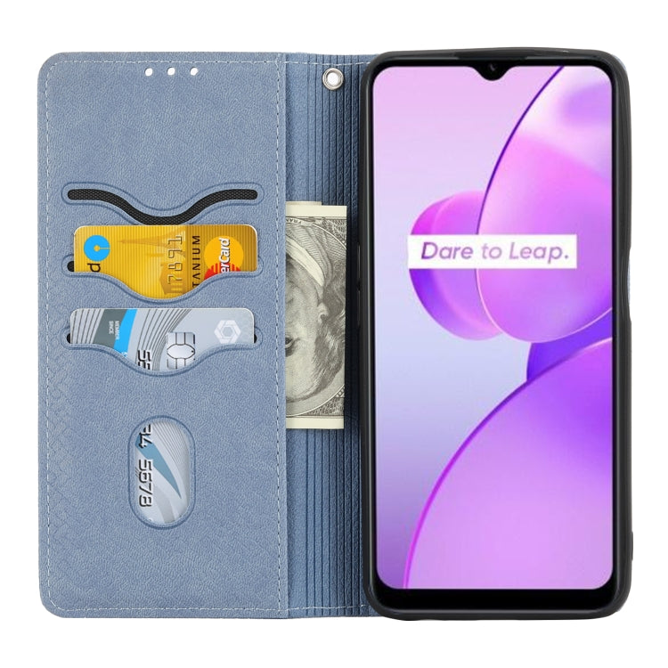 For OPPO Realme C31 4G Global Woven Texture Stitching Magnetic PU Leather Phone Case