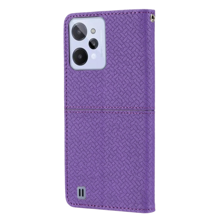 For OPPO Realme C31 4G Global Woven Texture Stitching Magnetic PU Leather Phone Case