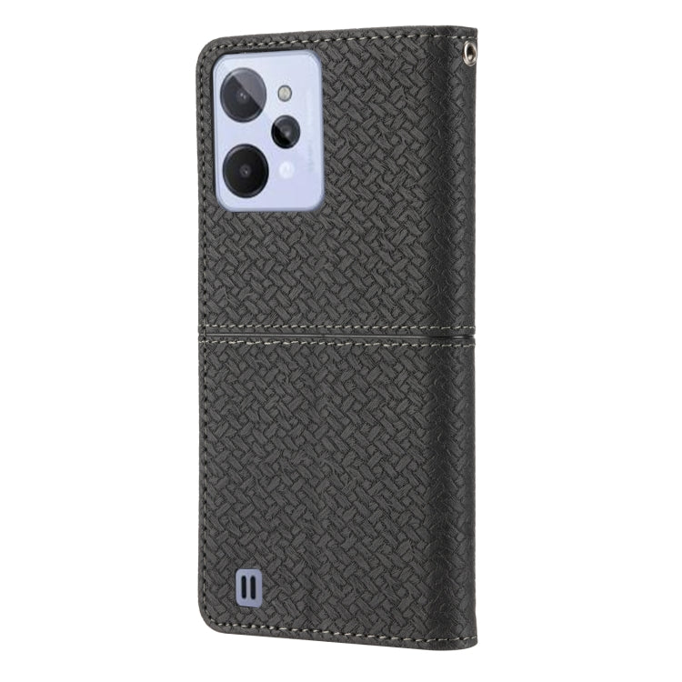 For OPPO Realme C31 4G Global Woven Texture Stitching Magnetic PU Leather Phone Case