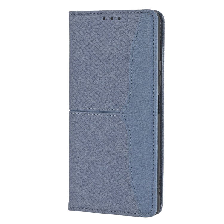 For Xiaomi Redmi 10 5G Woven Texture Stitching Magnetic PU Leather Phone Case