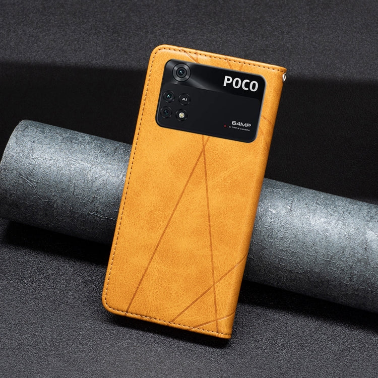 For Xiaomi Poco M4 Pro Rhombus Texture Magnetic Leather Phone Case
