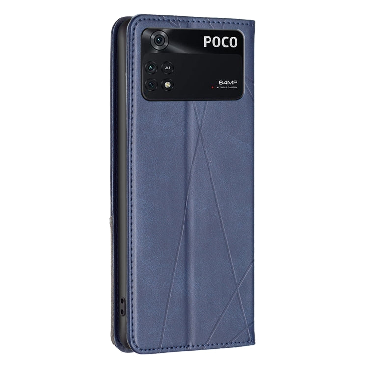 For Xiaomi Poco M4 Pro Rhombus Texture Magnetic Leather Phone Case