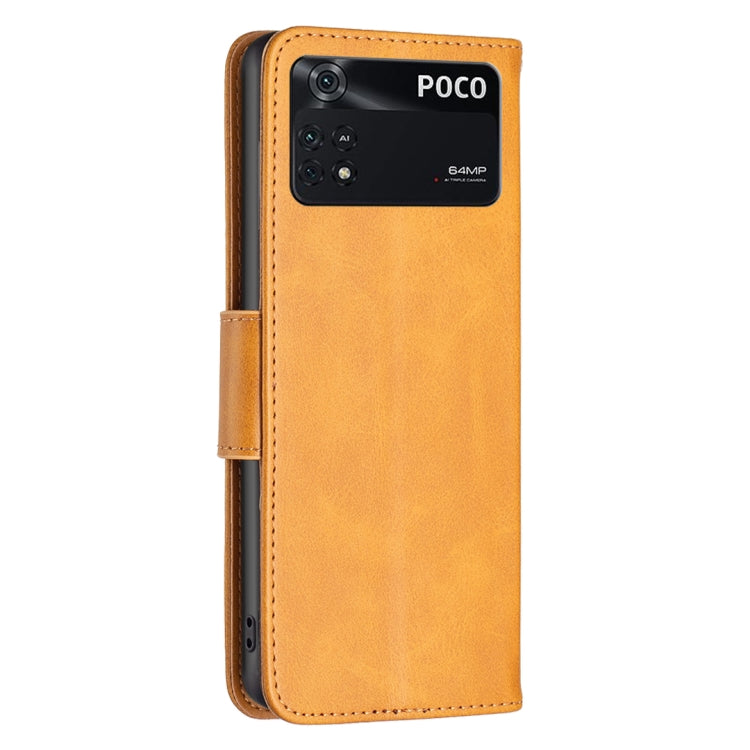 For Xiaomi Poco M4 Pro Lambskin Texture Pure Color Flip Leather Phone Case