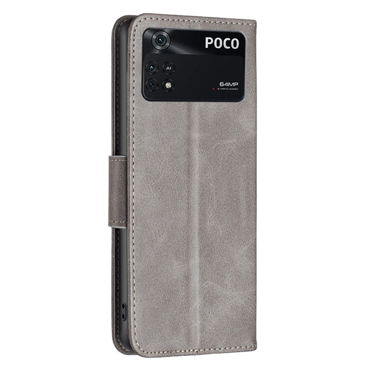 For Xiaomi Poco M4 Pro Lambskin Texture Pure Color Flip Leather Phone Case