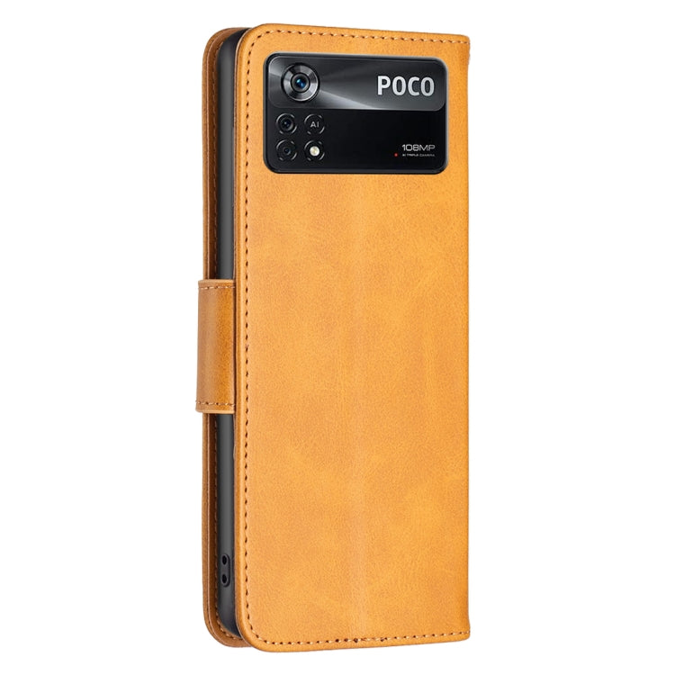For Xiaomi Poco M4 Pro 5G Lambskin Texture Pure Color Flip Leather Phone Case