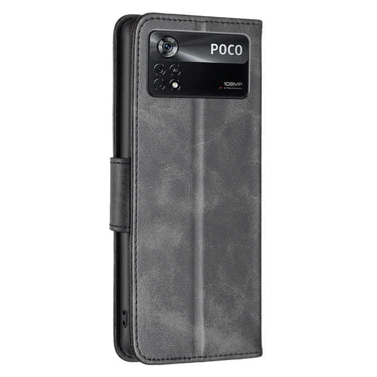 For Xiaomi Poco M4 Pro 5G Lambskin Texture Pure Color Flip Leather Phone Case