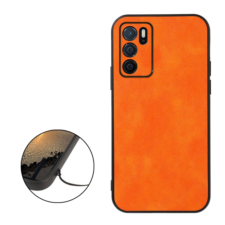 For OPPO A16 Accurate Hole Two-color Litchi Texture PU Phone Case