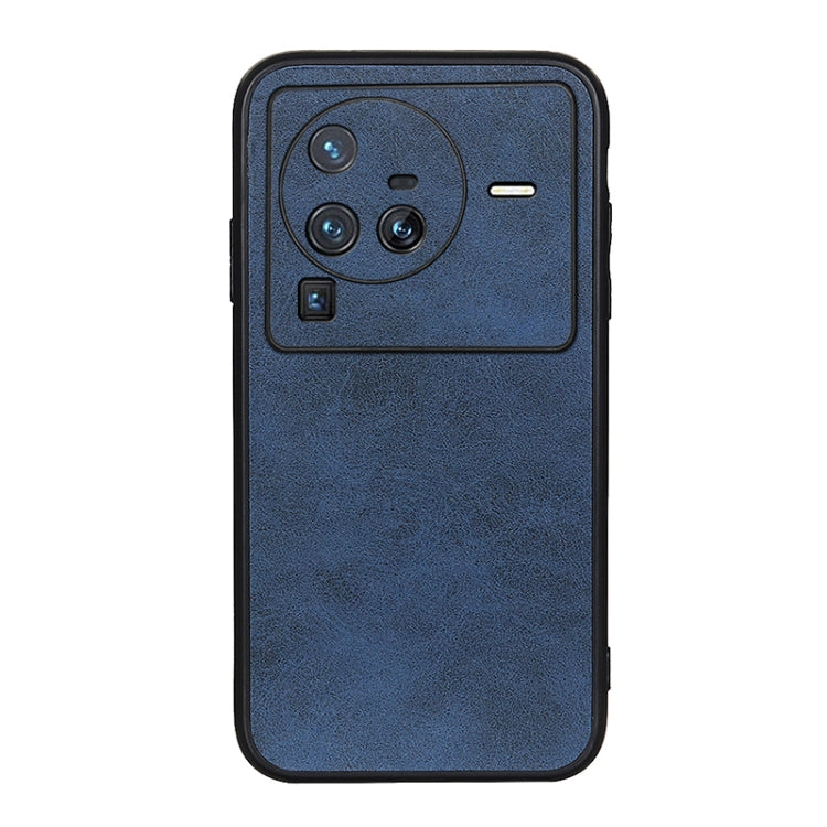 For vivo X80 Pro Accurate Hole Two-color Calf Texture PU Phone Case