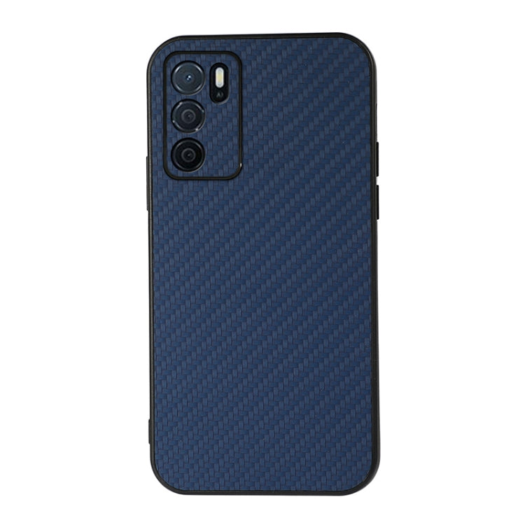 For OPPO A16 Accurate Hole Carbon Fiber Texture Shockproof Case