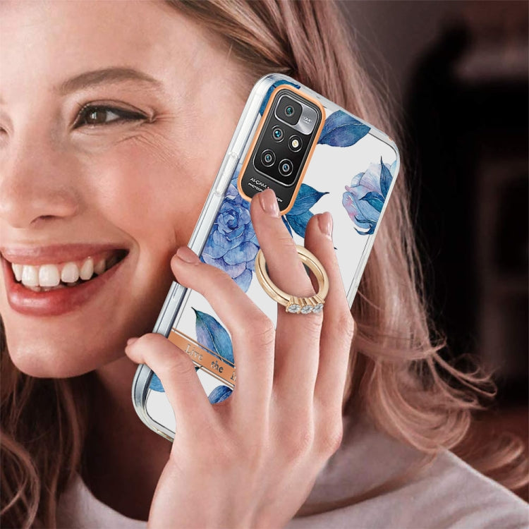 For Xiaomi Redmi 10 Ring IMD Flowers TPU Phone Case