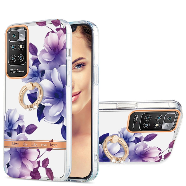 For Xiaomi Redmi 10 Ring IMD Flowers TPU Phone Case