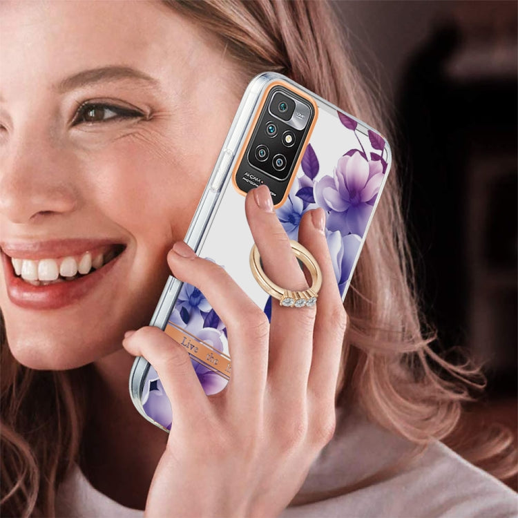 For Xiaomi Redmi 10 Ring IMD Flowers TPU Phone Case