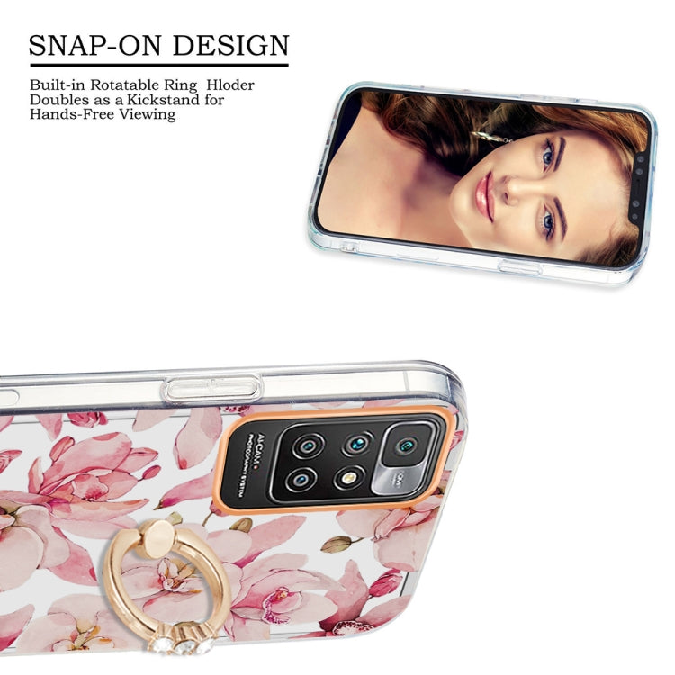 For Xiaomi Redmi 10 Ring IMD Flowers TPU Phone Case