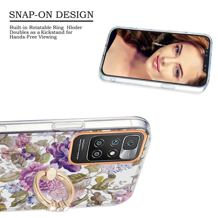 For Xiaomi Redmi 10 Ring IMD Flowers TPU Phone Case