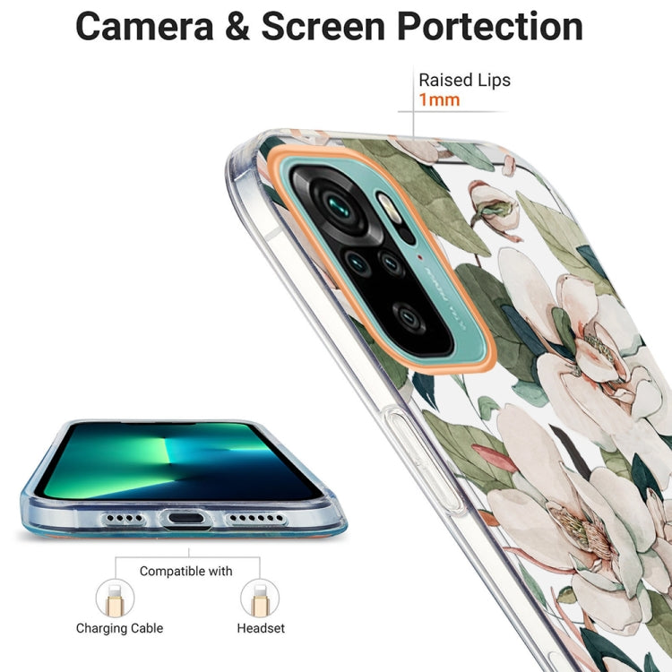 For Xiaomi Redmi Note 10S / Note 10 4G Ring IMD Flowers TPU Phone Case