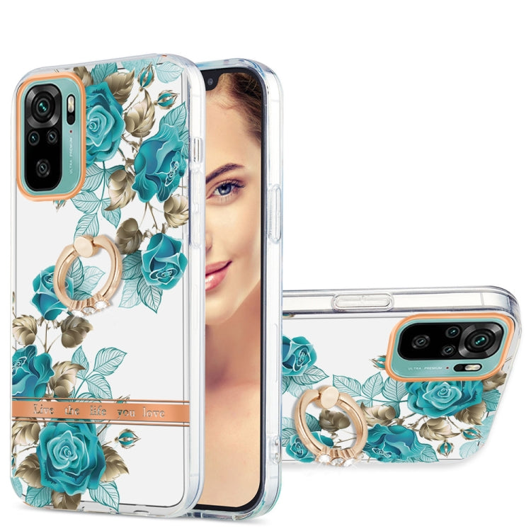 For Xiaomi Redmi Note 10S / Note 10 4G Ring IMD Flowers TPU Phone Case