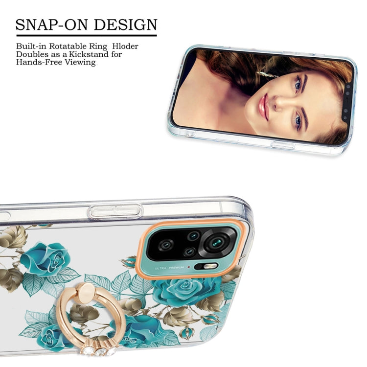 For Xiaomi Redmi Note 10S / Note 10 4G Ring IMD Flowers TPU Phone Case