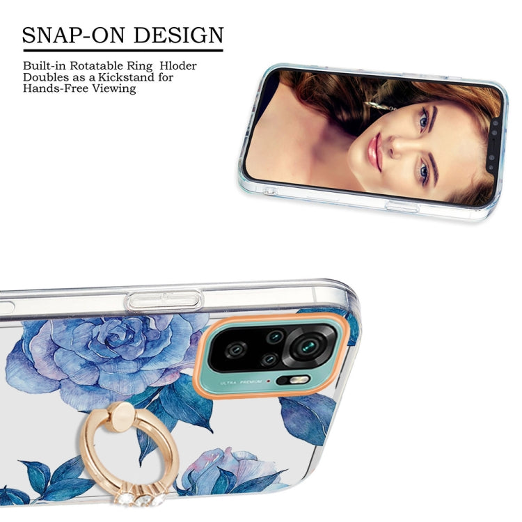 For Xiaomi Redmi Note 10S / Note 10 4G Ring IMD Flowers TPU Phone Case