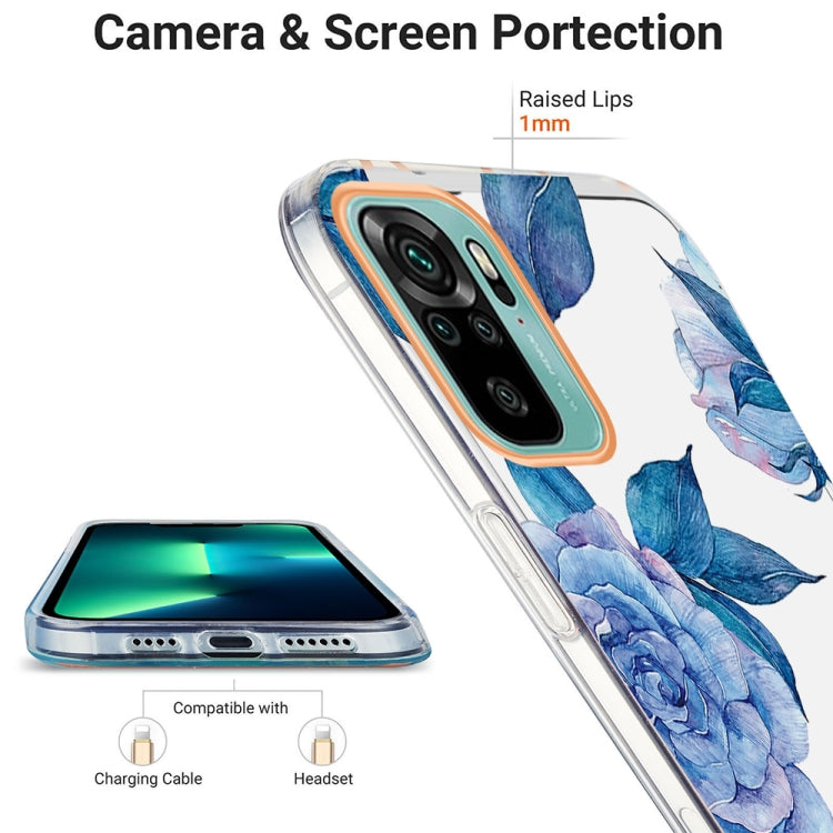 For Xiaomi Redmi Note 10S / Note 10 4G Ring IMD Flowers TPU Phone Case