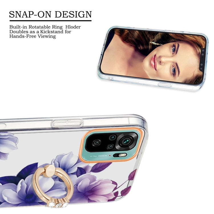 For Xiaomi Redmi Note 10S / Note 10 4G Ring IMD Flowers TPU Phone Case