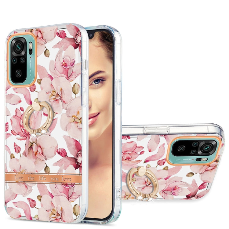 For Xiaomi Redmi Note 10S / Note 10 4G Ring IMD Flowers TPU Phone Case