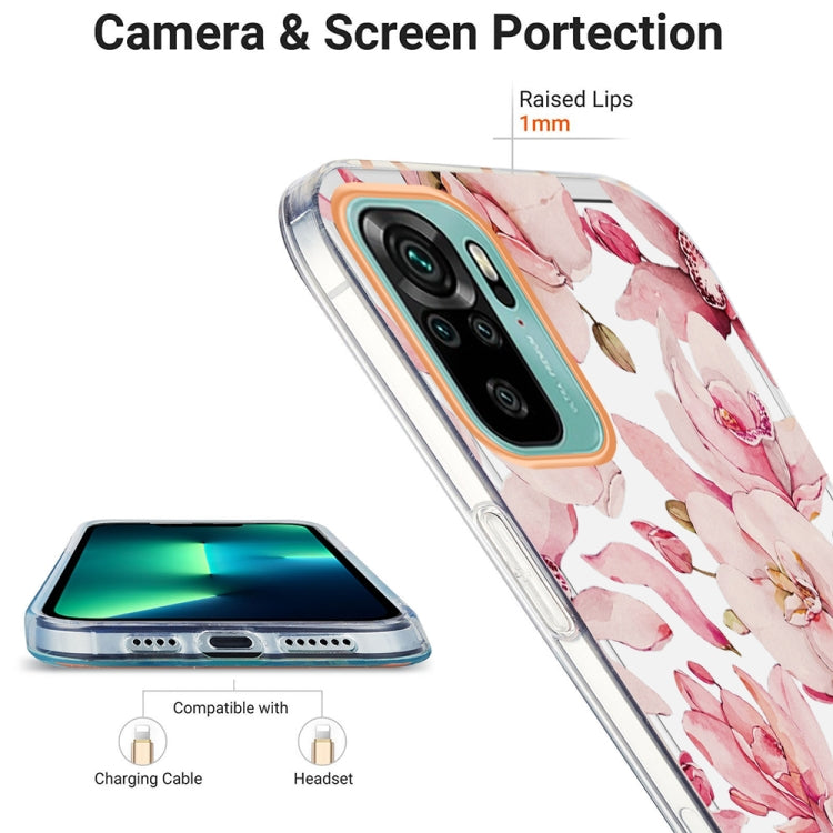 For Xiaomi Redmi Note 10S / Note 10 4G Ring IMD Flowers TPU Phone Case