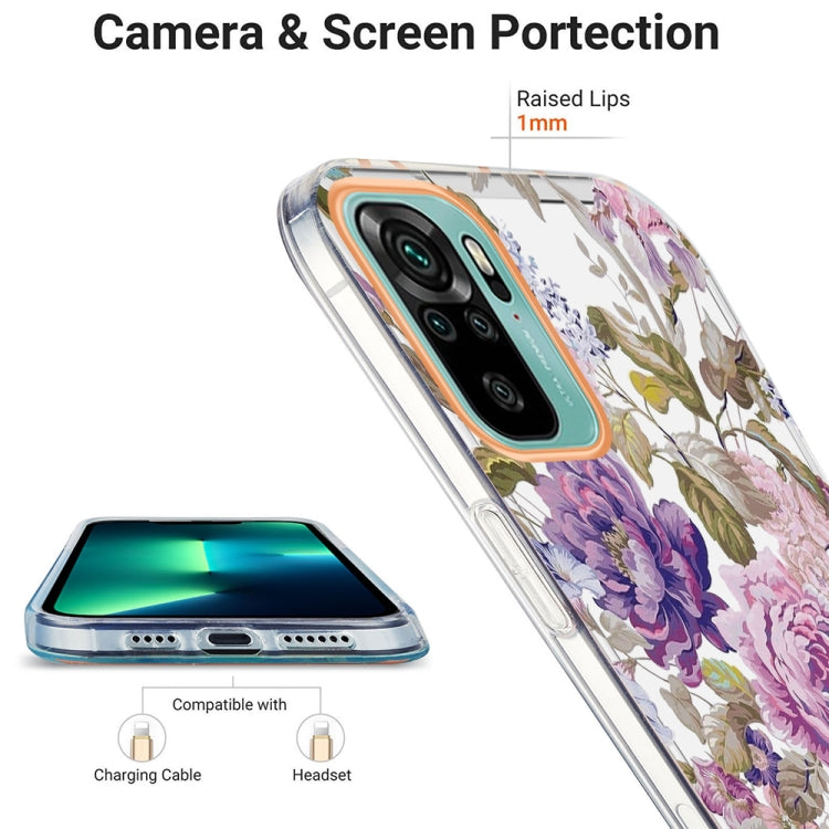 For Xiaomi Redmi Note 10S / Note 10 4G Ring IMD Flowers TPU Phone Case