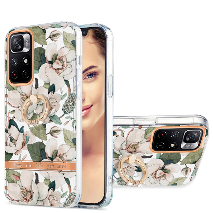 For Xiaomi Redmi Note 11 5G / Poco M4 Pro 5G Ring IMD Flowers TPU Phone Case