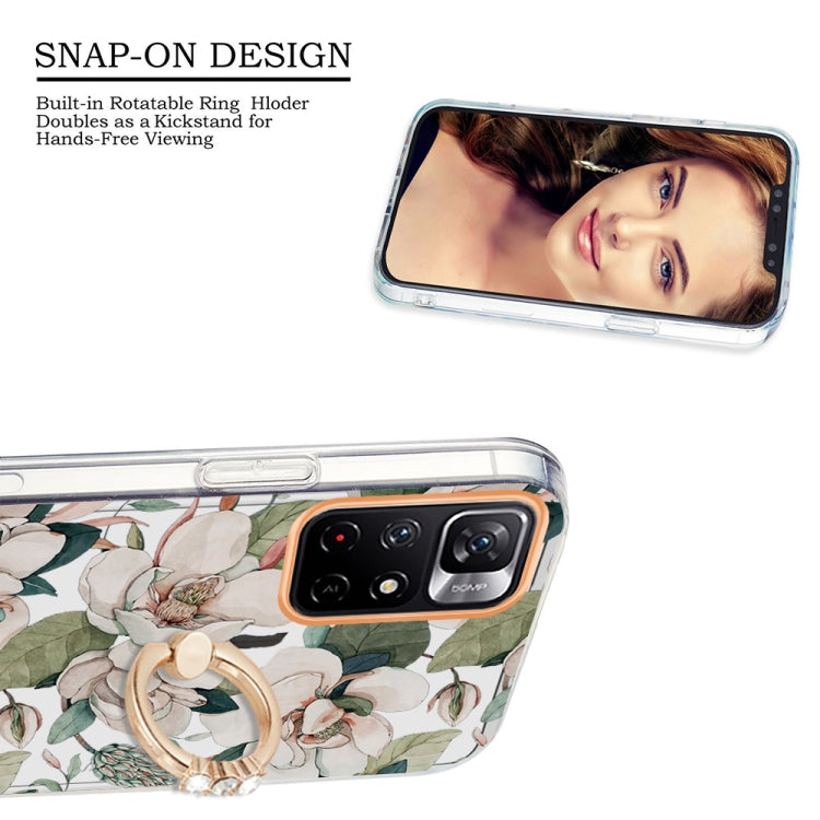 For Xiaomi Redmi Note 11 5G / Poco M4 Pro 5G Ring IMD Flowers TPU Phone Case