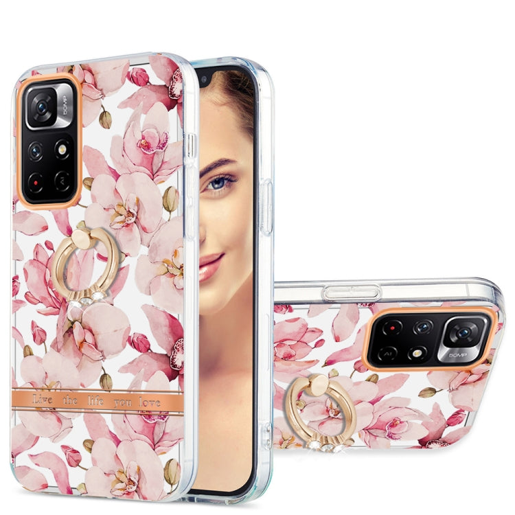 For Xiaomi Redmi Note 11 5G / Poco M4 Pro 5G Ring IMD Flowers TPU Phone Case