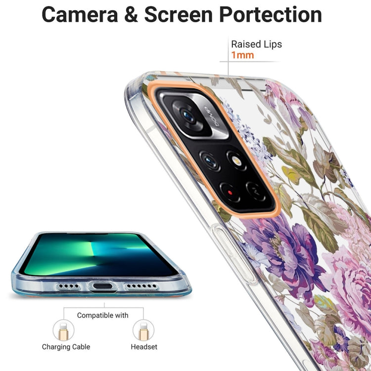 For Xiaomi Redmi Note 11 5G / Poco M4 Pro 5G Ring IMD Flowers TPU Phone Case