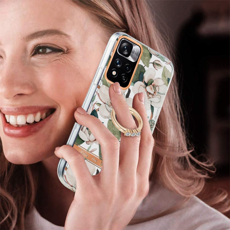 For Xiaomi Redmi Note 11 Pro / Note 11 Pro+ Ring IMD Flowers TPU Phone Case
