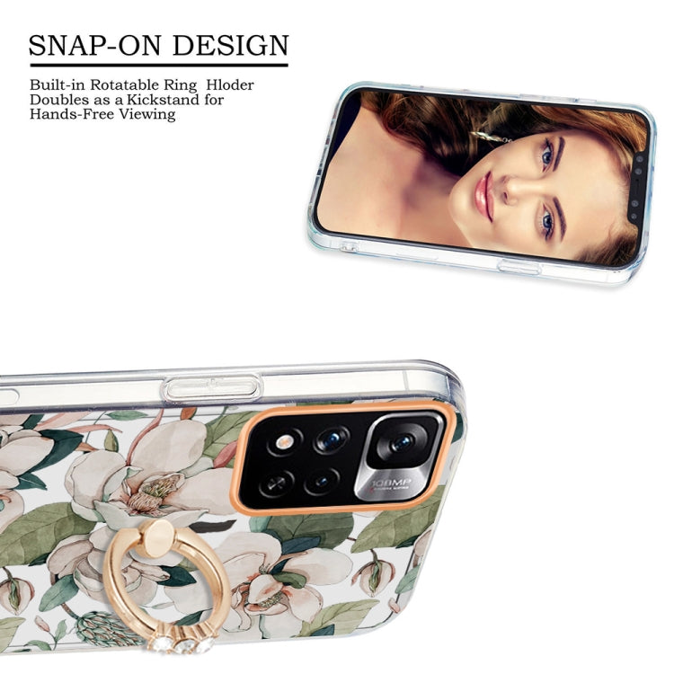 For Xiaomi Redmi Note 11 Pro / Note 11 Pro+ Ring IMD Flowers TPU Phone Case