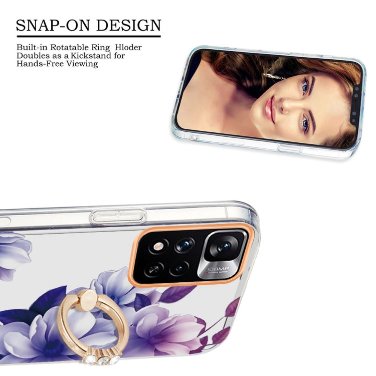 For Xiaomi Redmi Note 11 Pro / Note 11 Pro+ Ring IMD Flowers TPU Phone Case