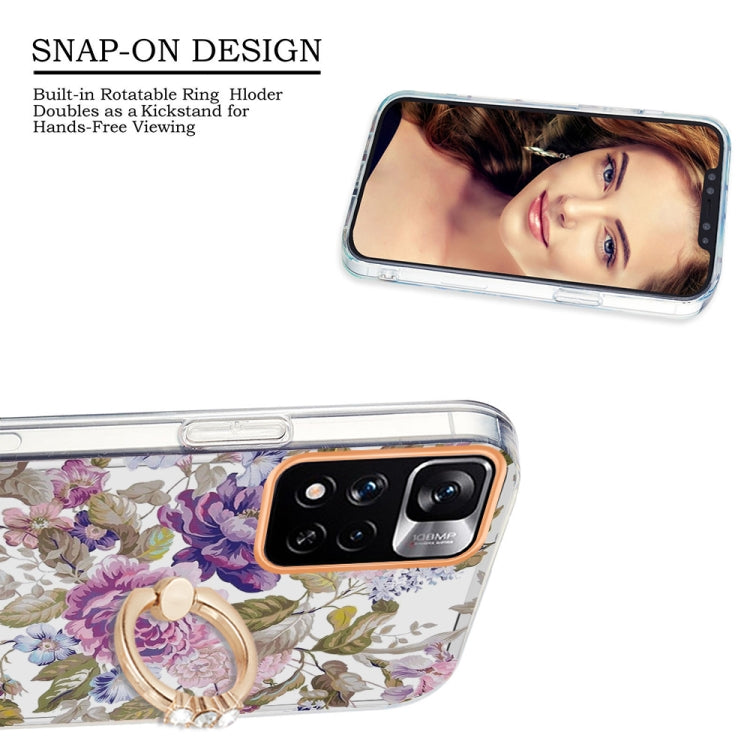 For Xiaomi Redmi Note 11 Pro / Note 11 Pro+ Ring IMD Flowers TPU Phone Case