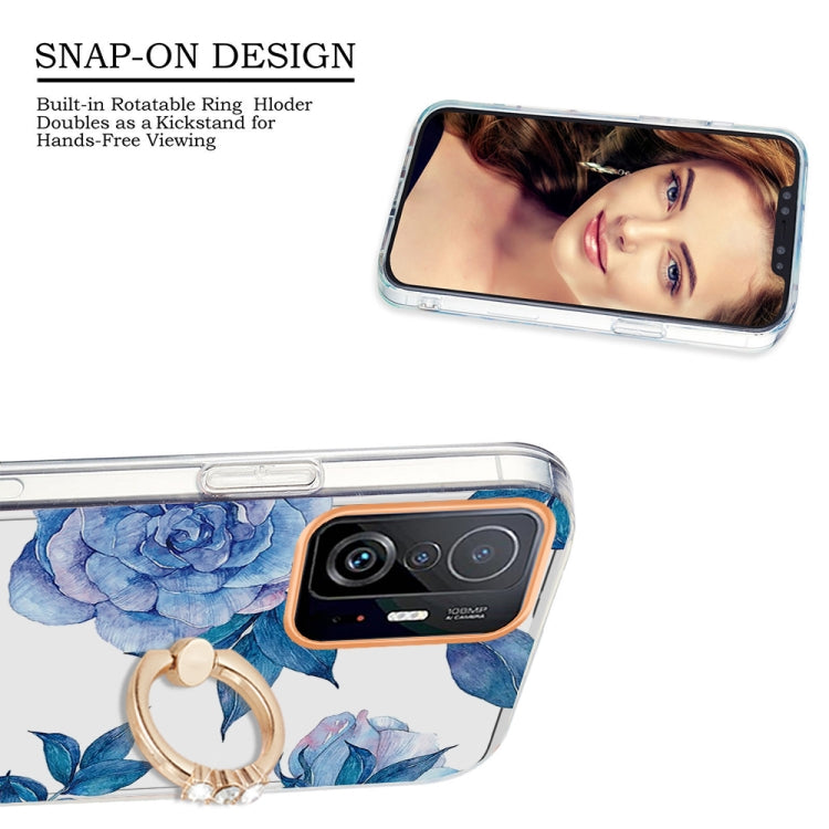 For Xiaomi Mi 11T Ring IMD Flowers TPU Phone Case
