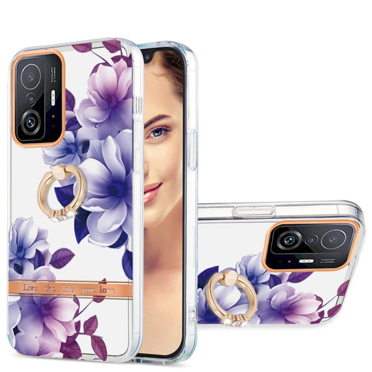 For Xiaomi Mi 11T Ring IMD Flowers TPU Phone Case