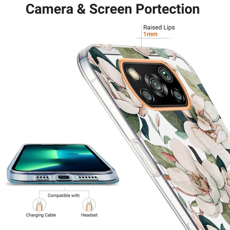 For Xiaomi Poco X3 NFC Ring IMD Flowers TPU Phone Case