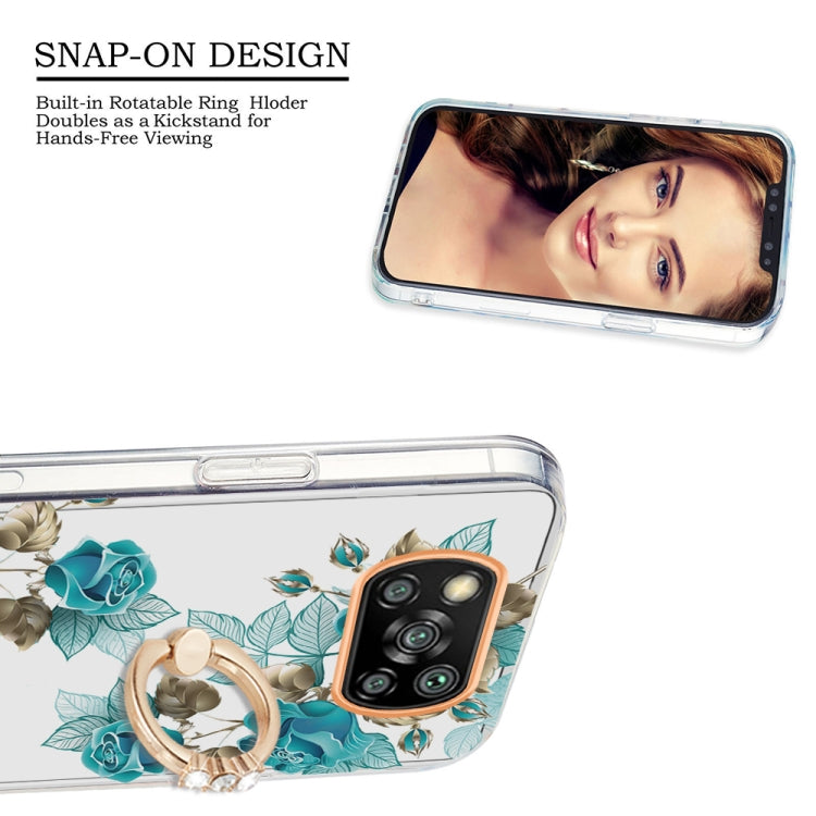 For Xiaomi Poco X3 NFC Ring IMD Flowers TPU Phone Case