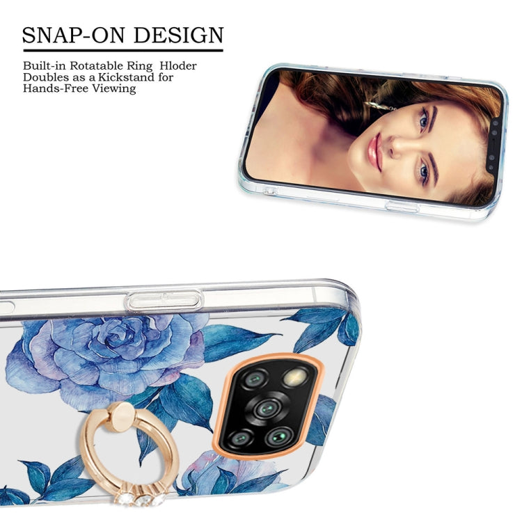 For Xiaomi Poco X3 NFC Ring IMD Flowers TPU Phone Case