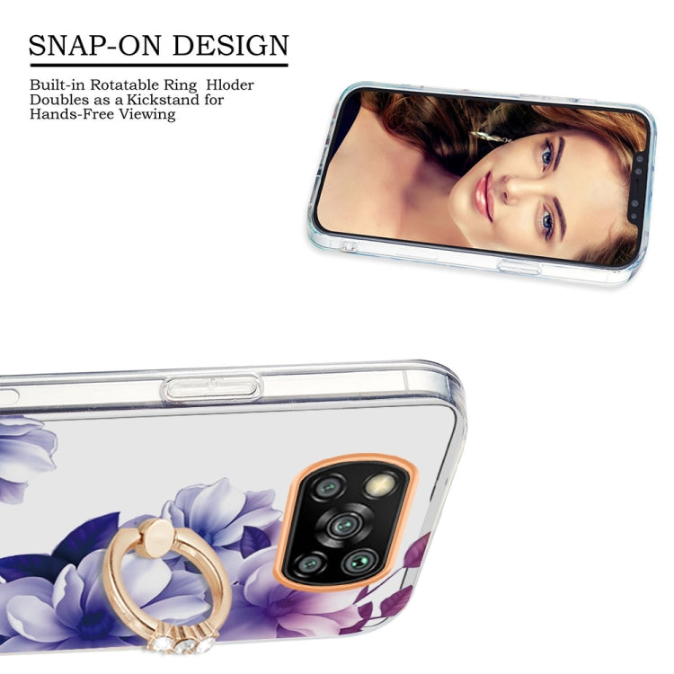 For Xiaomi Poco X3 NFC Ring IMD Flowers TPU Phone Case