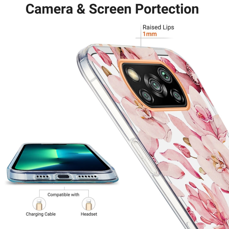 For Xiaomi Poco X3 NFC Ring IMD Flowers TPU Phone Case